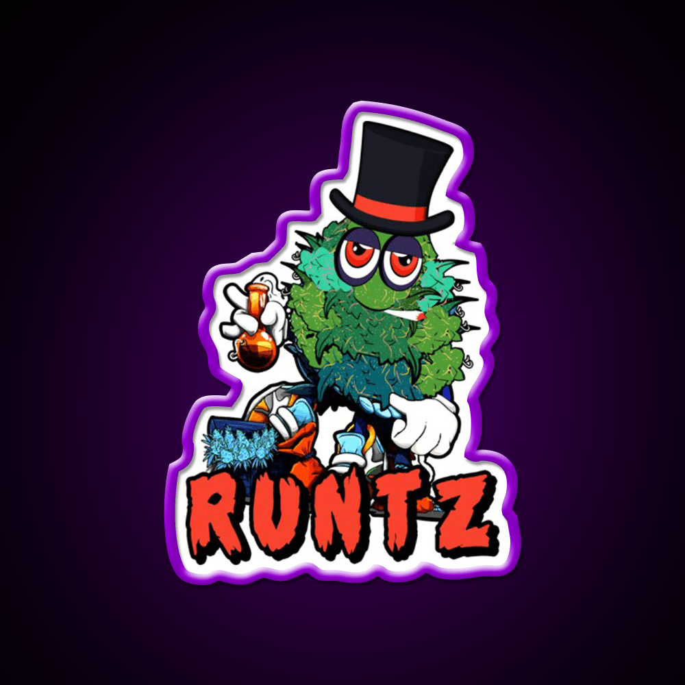 Runtz Strain Hemp Inspired Green Leaf Led Neon Sign Rgb Color - Shineneon