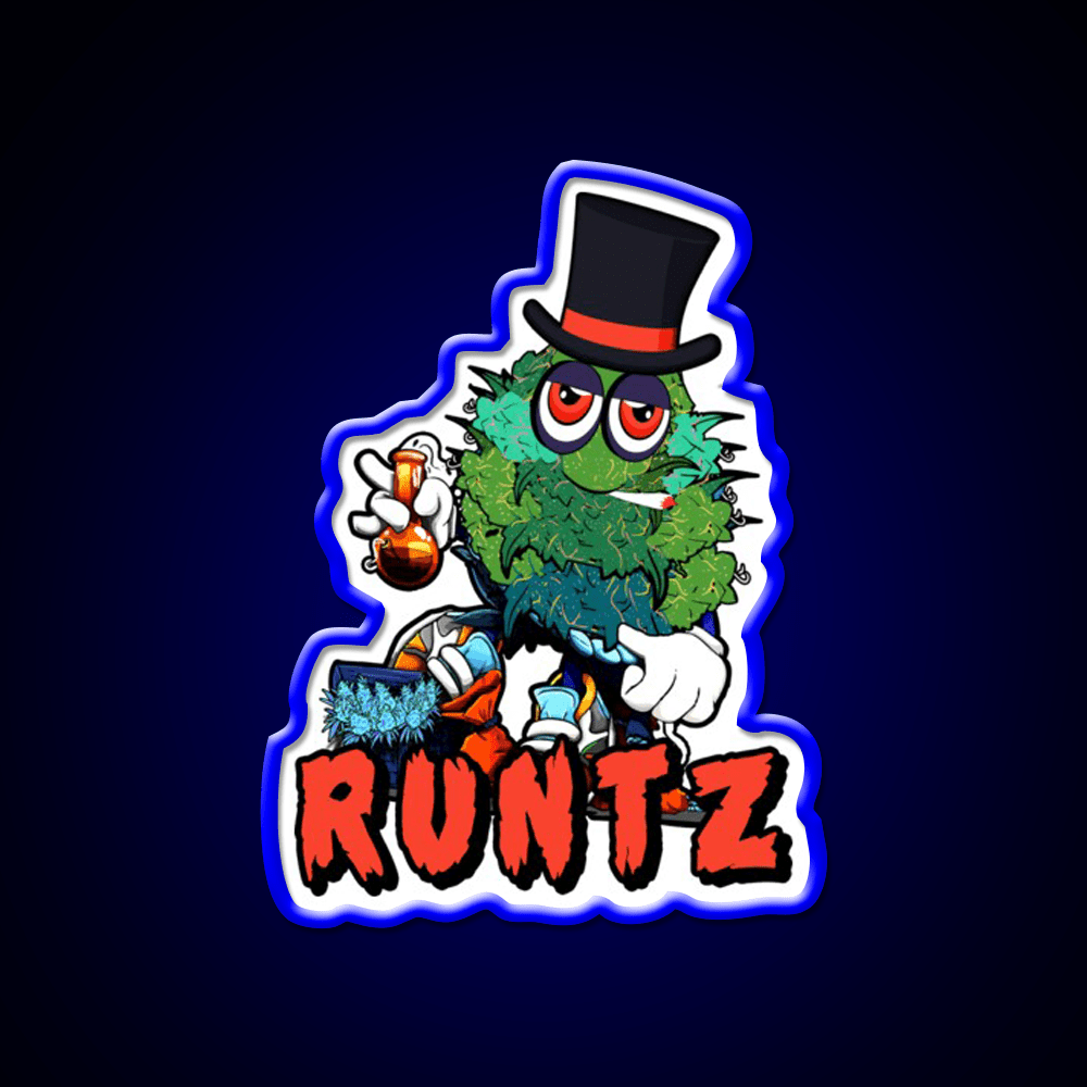 Runtz Strain Hemp Inspired Green Leaf Led Neon Sign Rgb Color - Shineneon