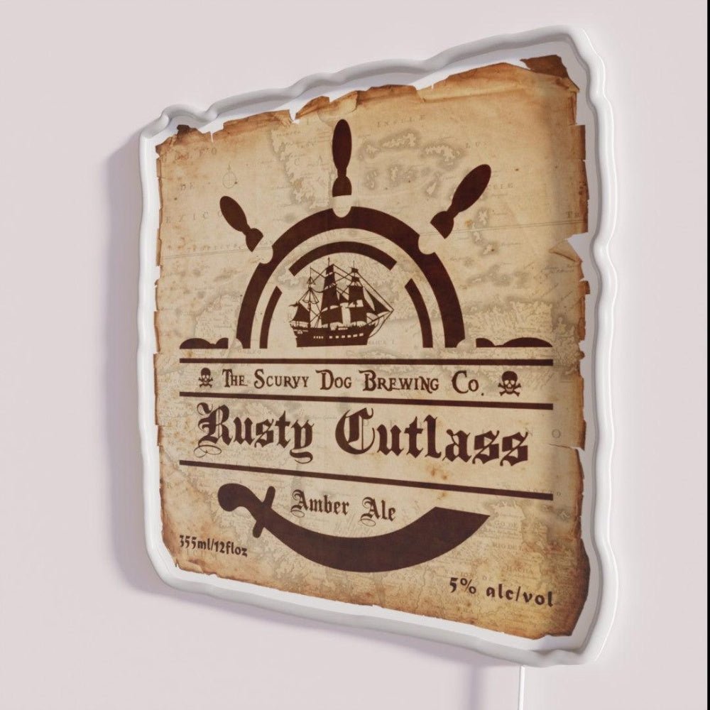 Rusty Cutlass Beer Label Rgb Led Neon Sign - Shineneon