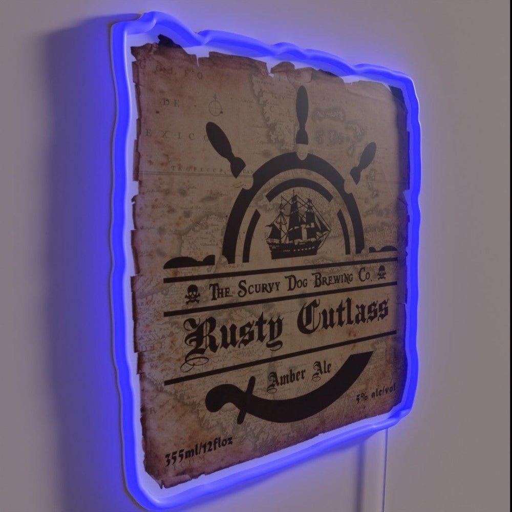 Rusty Cutlass Beer Label Rgb Led Neon Sign - Shineneon