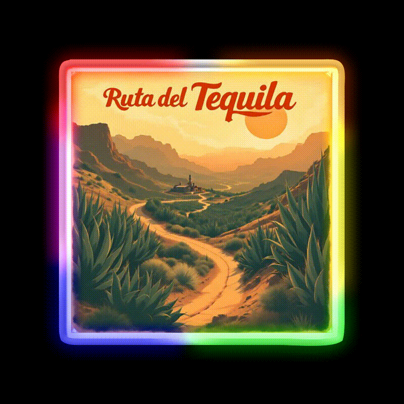 Ruta Del Tequila Retro Art Party Drink Tequila Led Neon Sign Rgb Color - LED neon sign close-up detail