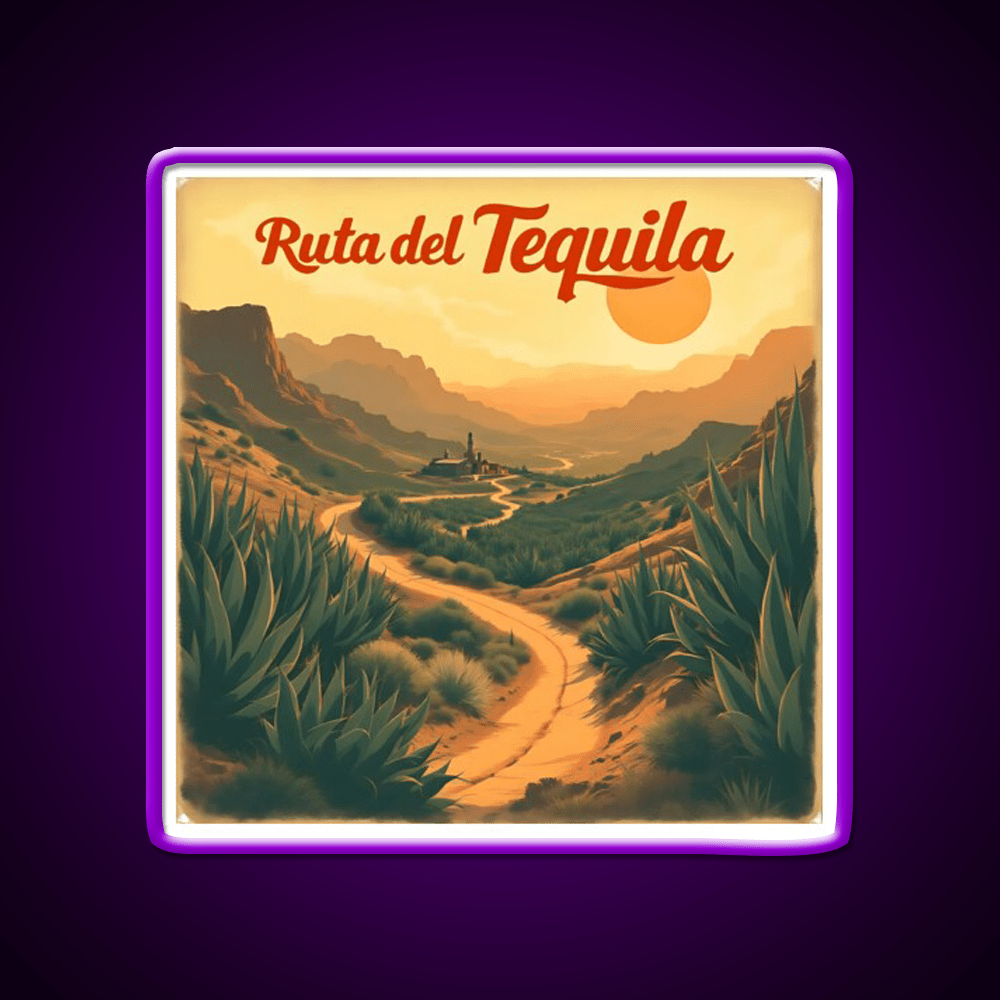 Ruta Del Tequila Retro Art Party Drink Tequila Led Neon Sign Rgb Color - Shineneon