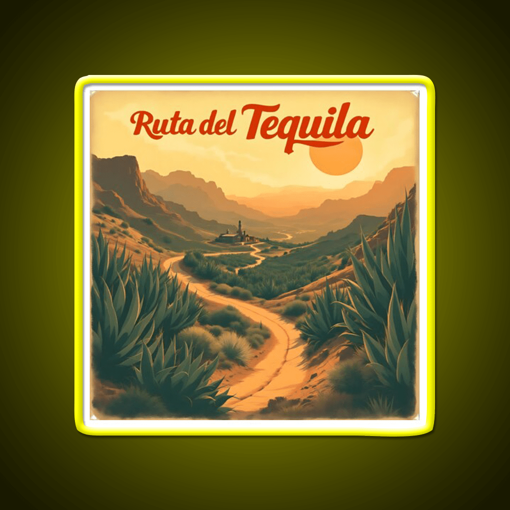 Ruta Del Tequila Retro Art Party Drink Tequila Led Neon Sign Rgb Color - Shineneon