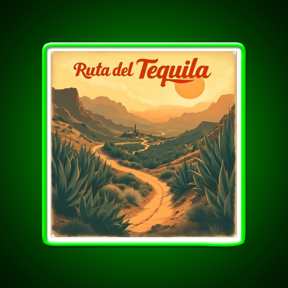 Ruta Del Tequila Retro Art Party Drink Tequila Led Neon Sign Rgb Color - Shineneon
