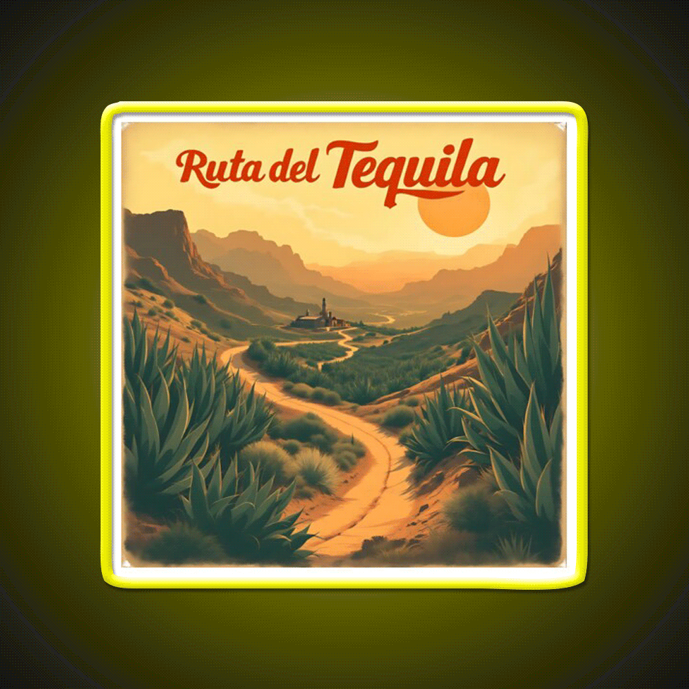 Ruta Del Tequila Retro Art Party Drink Tequila Led Neon Sign Rgb Color - Custom LED neon sign front view