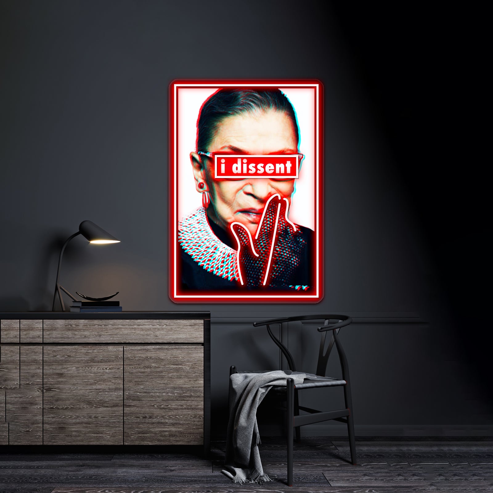 Ruth Bader Ginsburg I Dissent 3d Artwork Led Neon Signs | Shineneon