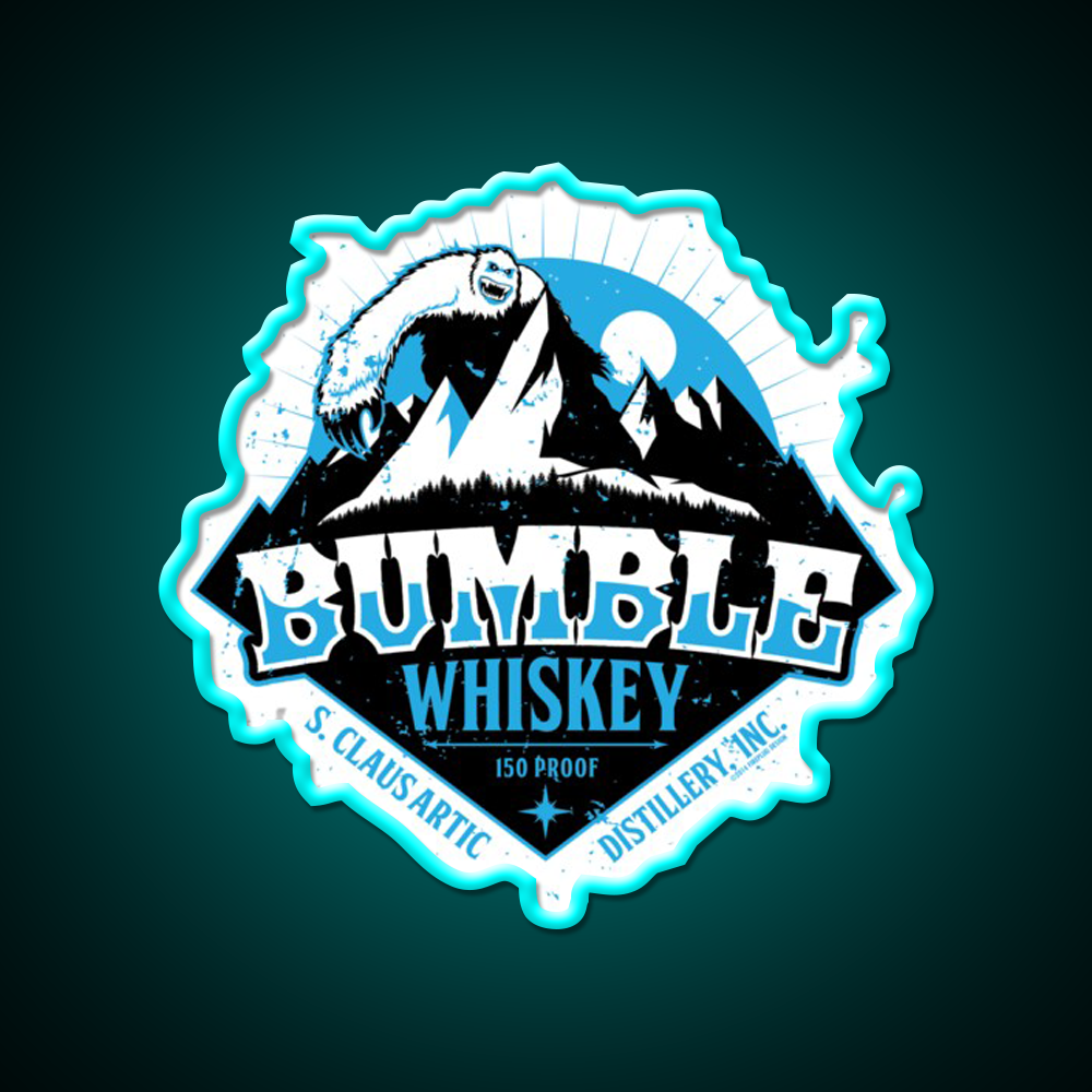 S Claus Distillery Bumble Whiskey Drink Bar Led Neon Sign Rgb Color