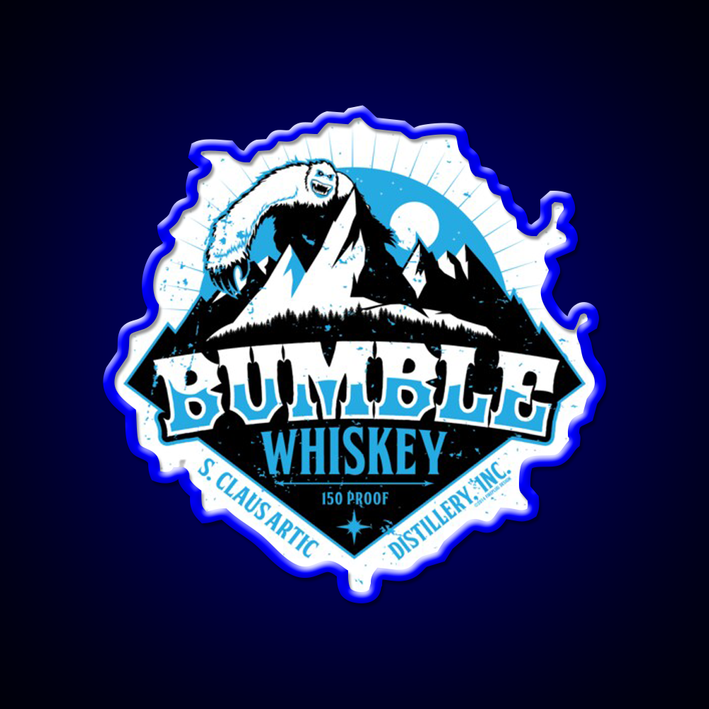 S Claus Distillery Bumble Whiskey Drink Bar Led Neon Sign Rgb Color