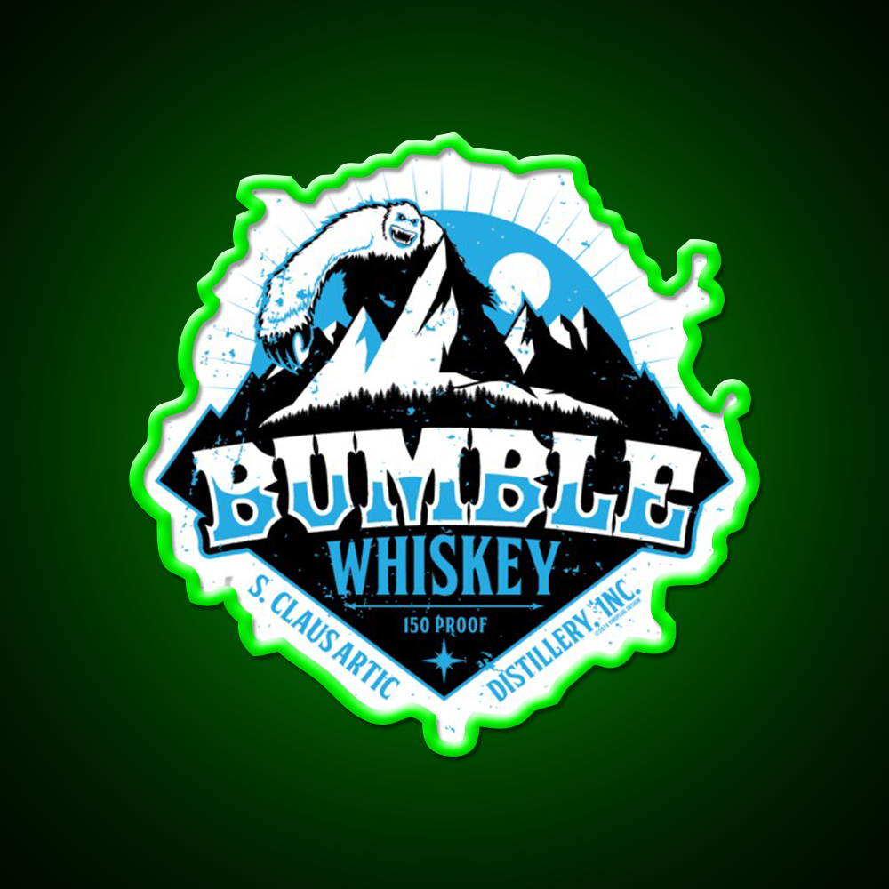 S Claus Distillery Bumble Whiskey Drink Bar Led Neon Sign Rgb Color