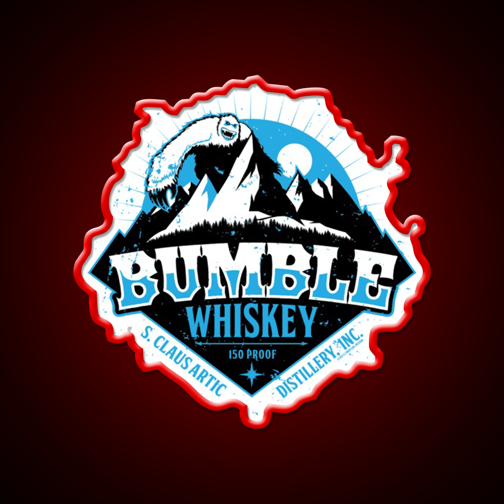 S Claus Distillery Bumble Whiskey Drink Bar Led Neon Sign Rgb Color - Shineneon