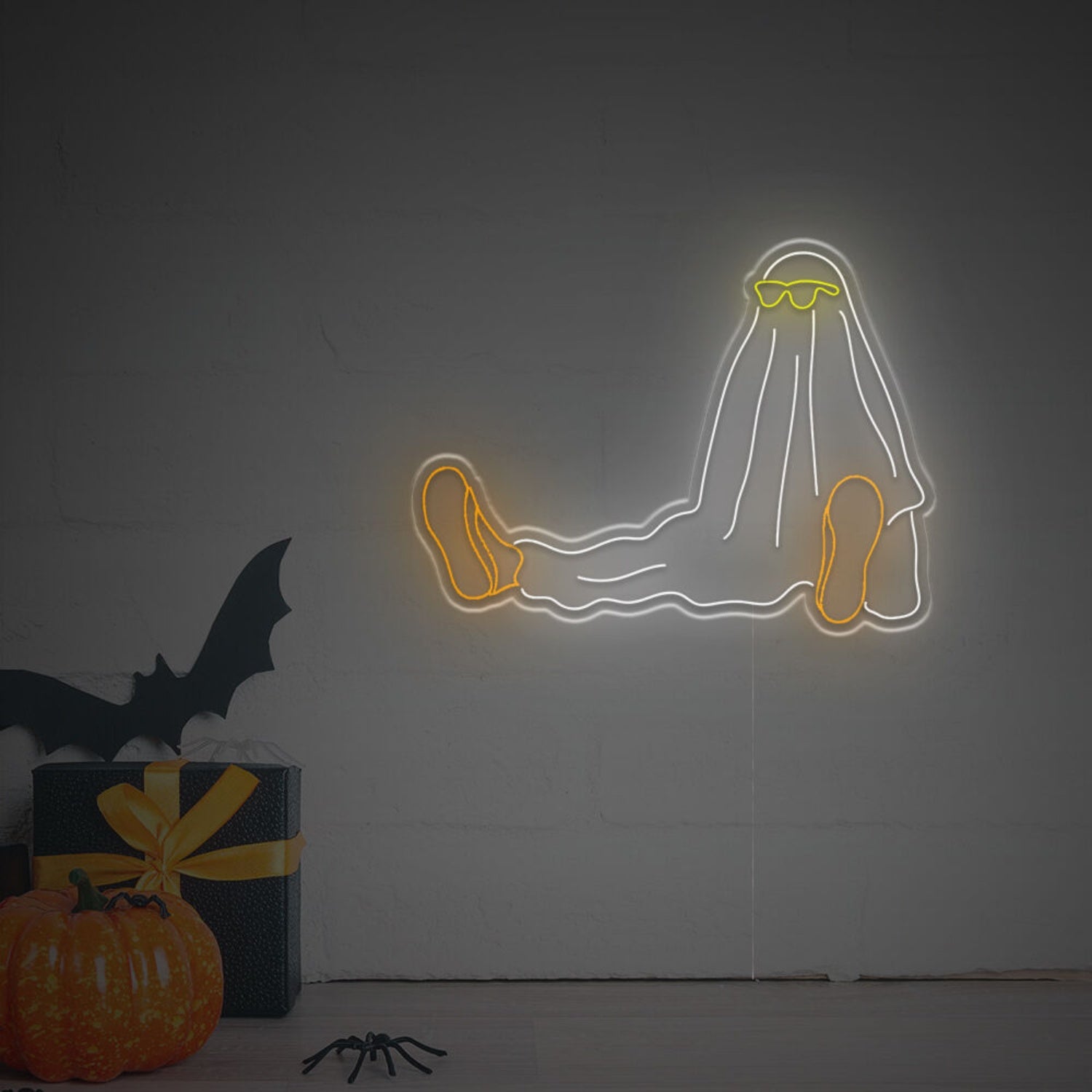 Sad Ghost Sitting On The Ground Led Neon Sign | Shineneon