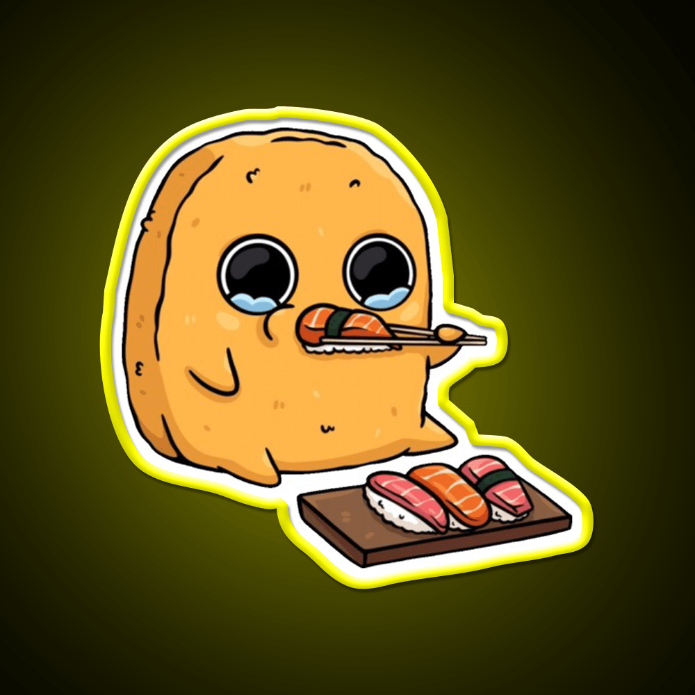 Sad Nugget Sushi Fast Food Led Neon Sign For Burger Place Rgb Color - Shineneon