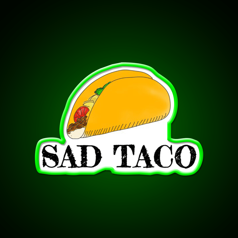 Sad Taco Led Neon Sign Mexican Food Sign Rgb Color - Shineneon