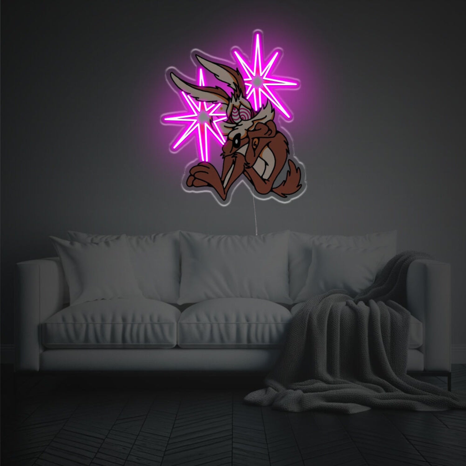 Sadly Rabbit Led Neon Acrylic Artwork | Shineneon