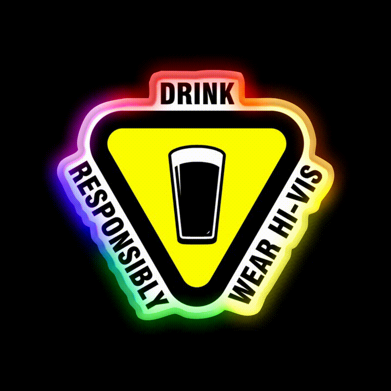 Safety First Beer Bar Decor Led Neon Sign Rgb Color - LED neon sign close-up detail