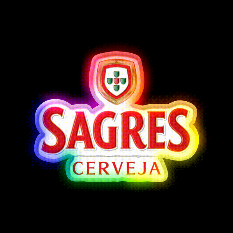 Sagres Beer Bar Decor Led Neon Sign Rgb Color - LED neon sign close-up detail