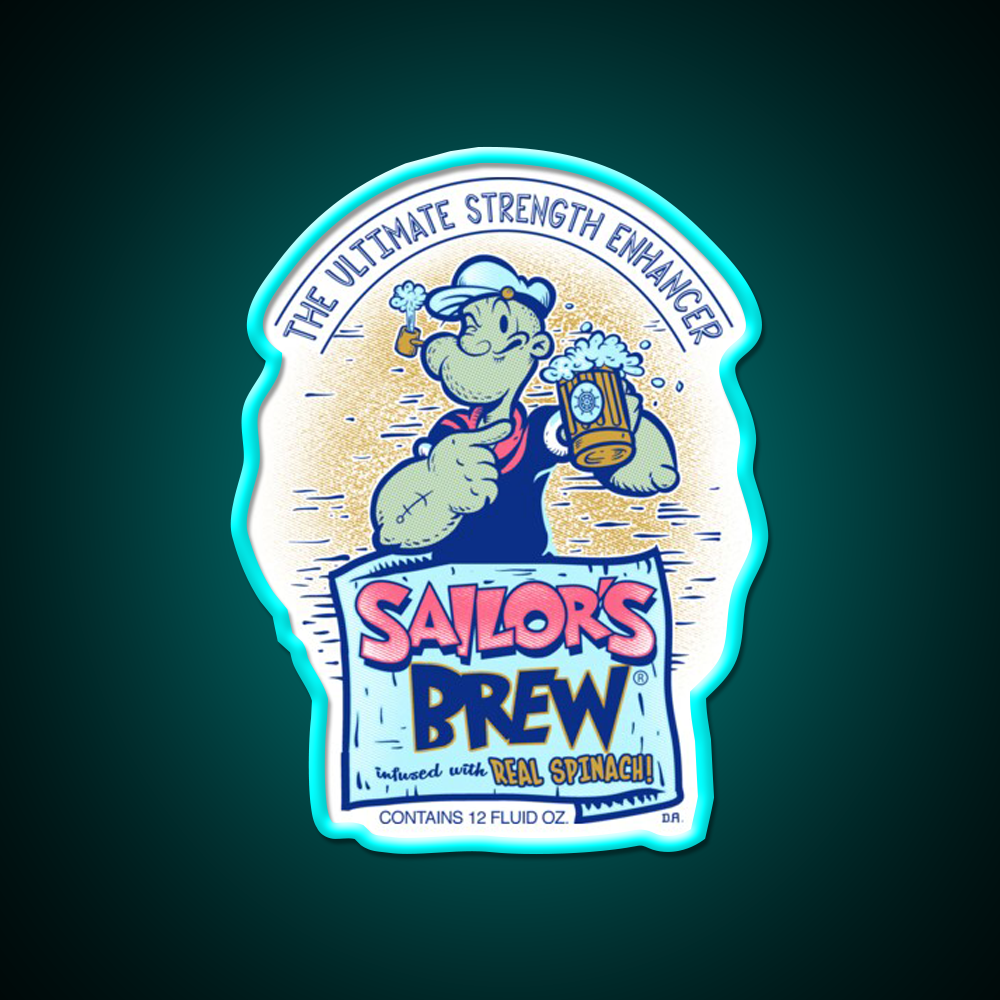 Sailors Brew Beer Bar Decor Led Neon Sign Rgb Color - Size and dimension reference