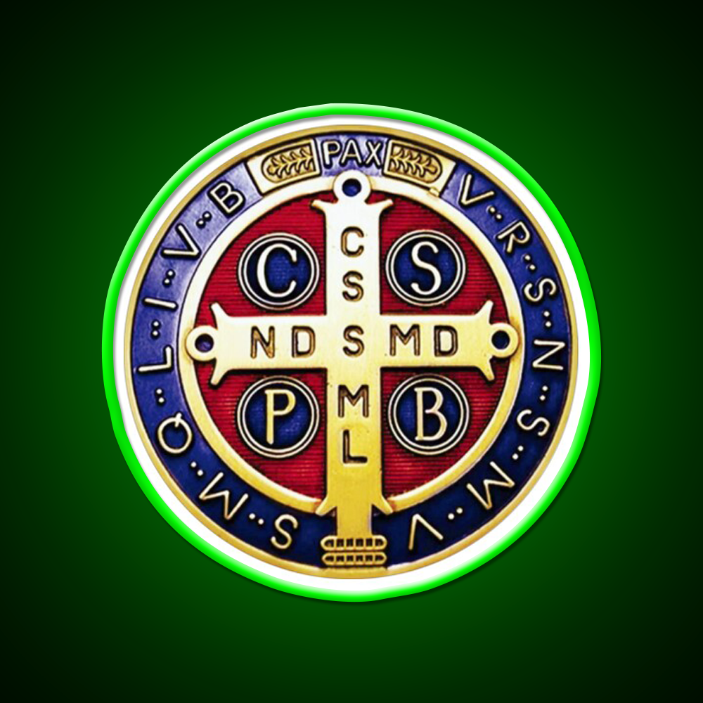 Saint Benedict Medal Crux Sancti Patris Cocktail Bar Decor Led Neon Sign Rgb Color - LED neon sign view 8