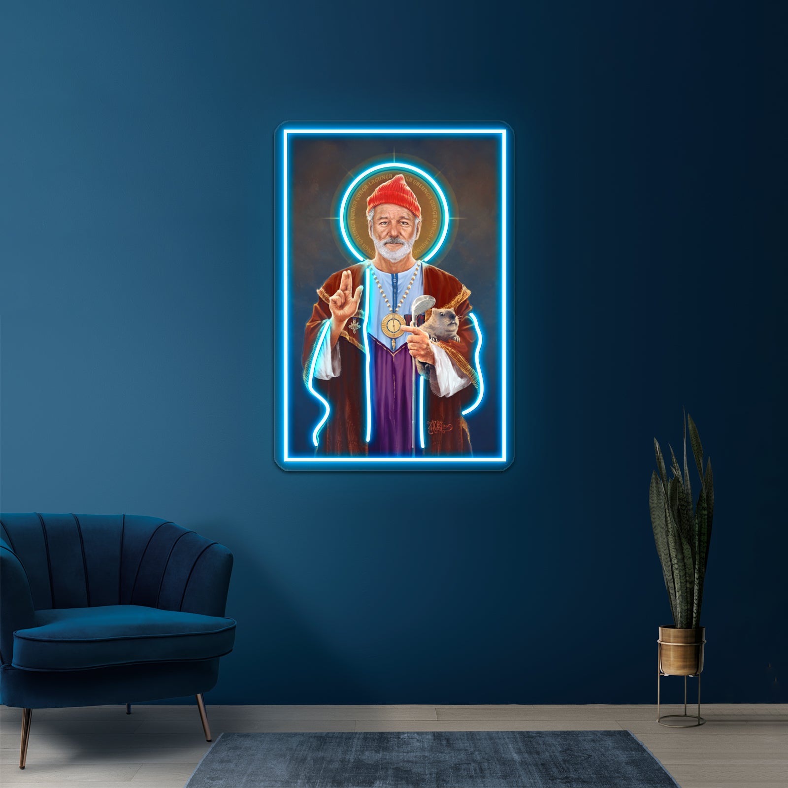 Saint Bill Of Murray Original Religious Painting Artwork Led Neon Signs | Shineneon