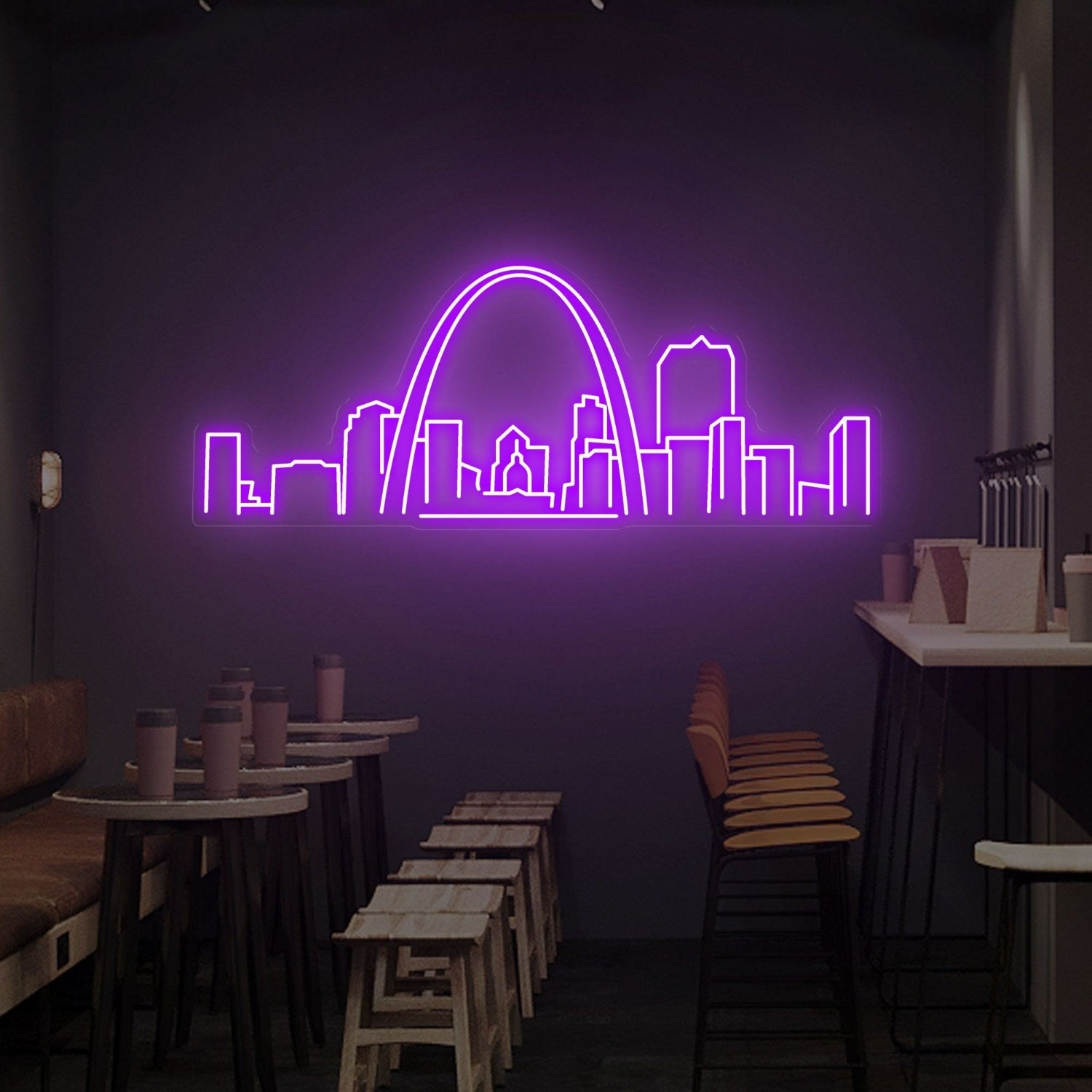 Saint Louis City Skyline Led Neon Sign Wall Decor Office Bar | Shineneon