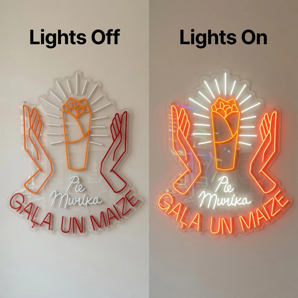 Salamin Maze Wall Decor LED Neon Sign - 06 Day Night Comparison