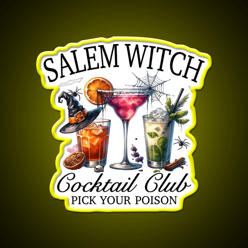 Salem Witch Cocktail Club Cocktail Bar Decor Led Neon Sign Rgb Color - Shineneon