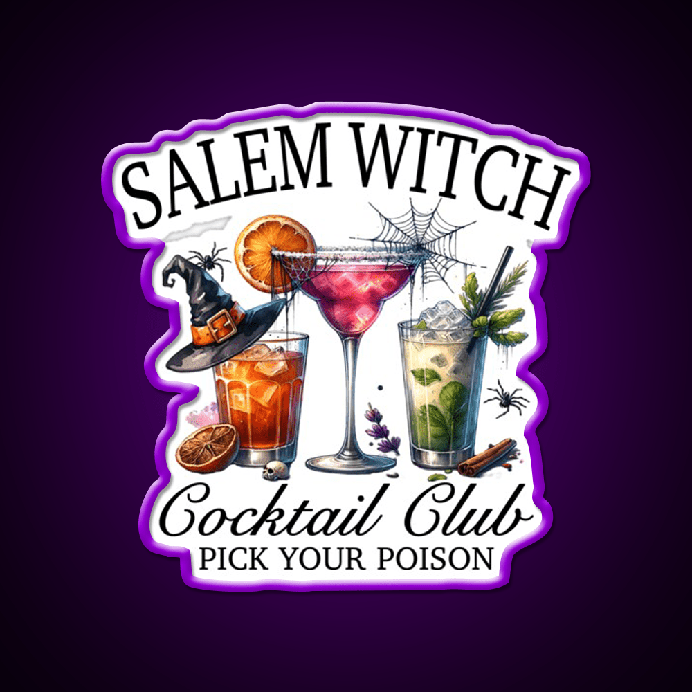 Salem Witch Cocktail Club Cocktail Bar Decor Led Neon Sign Rgb Color - Shineneon
