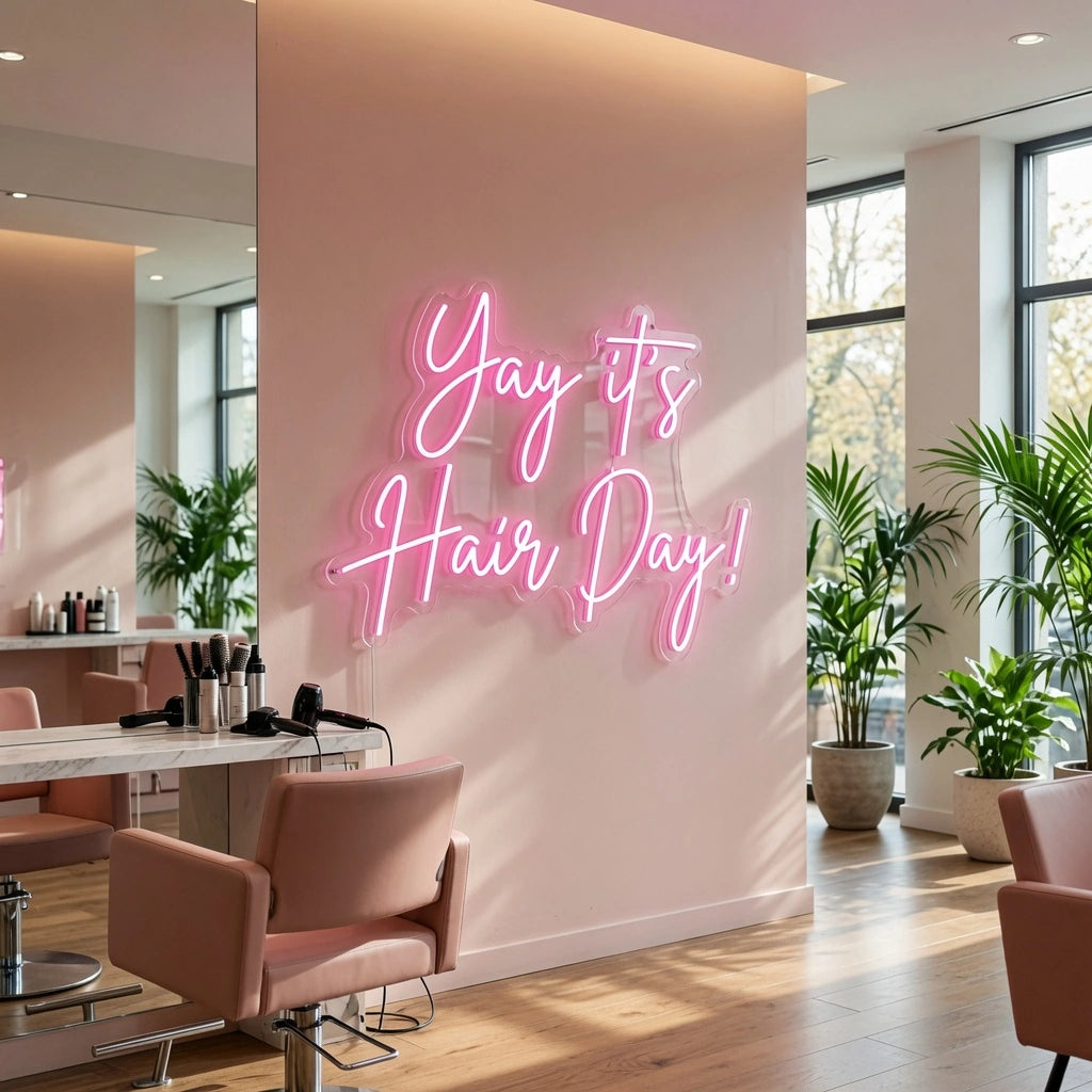 Salon Business LED Neon Sign - 03 Real Lifestyle Scene