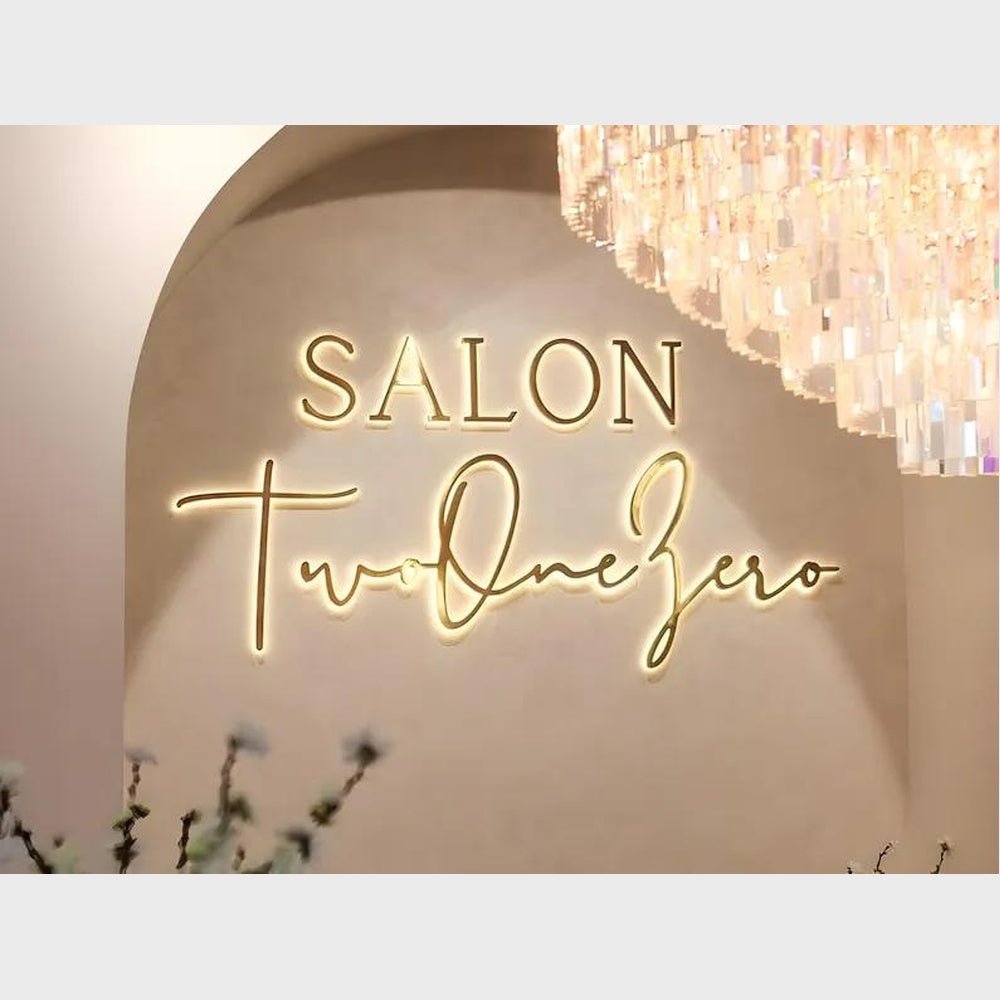 Salon Two One Zero 3D Backlit Letters Business Metal Led Sign - Shineneon