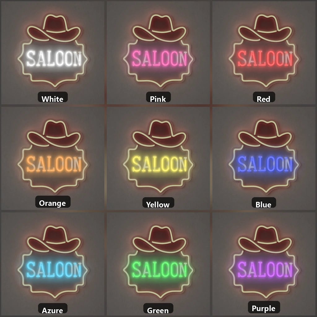 Saloon Cowboy Hat Garage Neon Sign Vintage LED Neon Sign - Shineneon