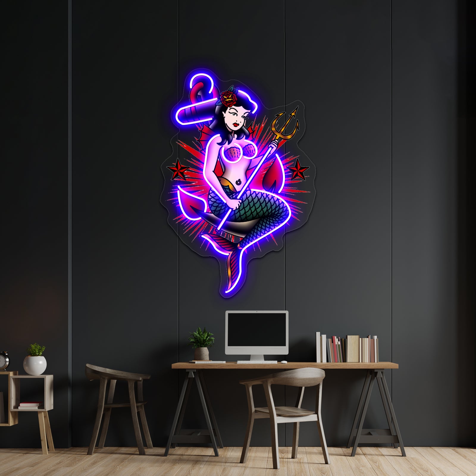 Saltydog American Traditional Nautical Mermaid Artwork Led Neon Signs | Shineneon