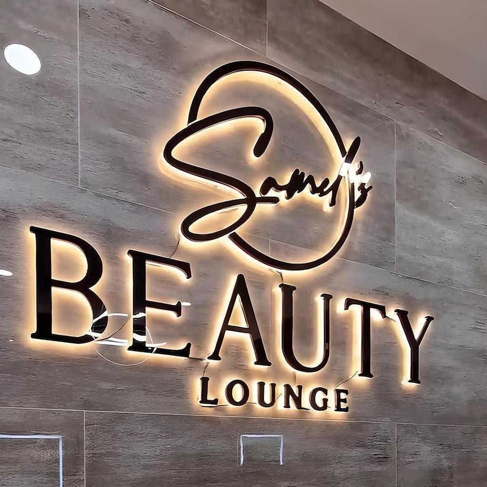 Sam Beauty Lounge 3D Backlit Letters Business Metal Led Sign - Shineneon