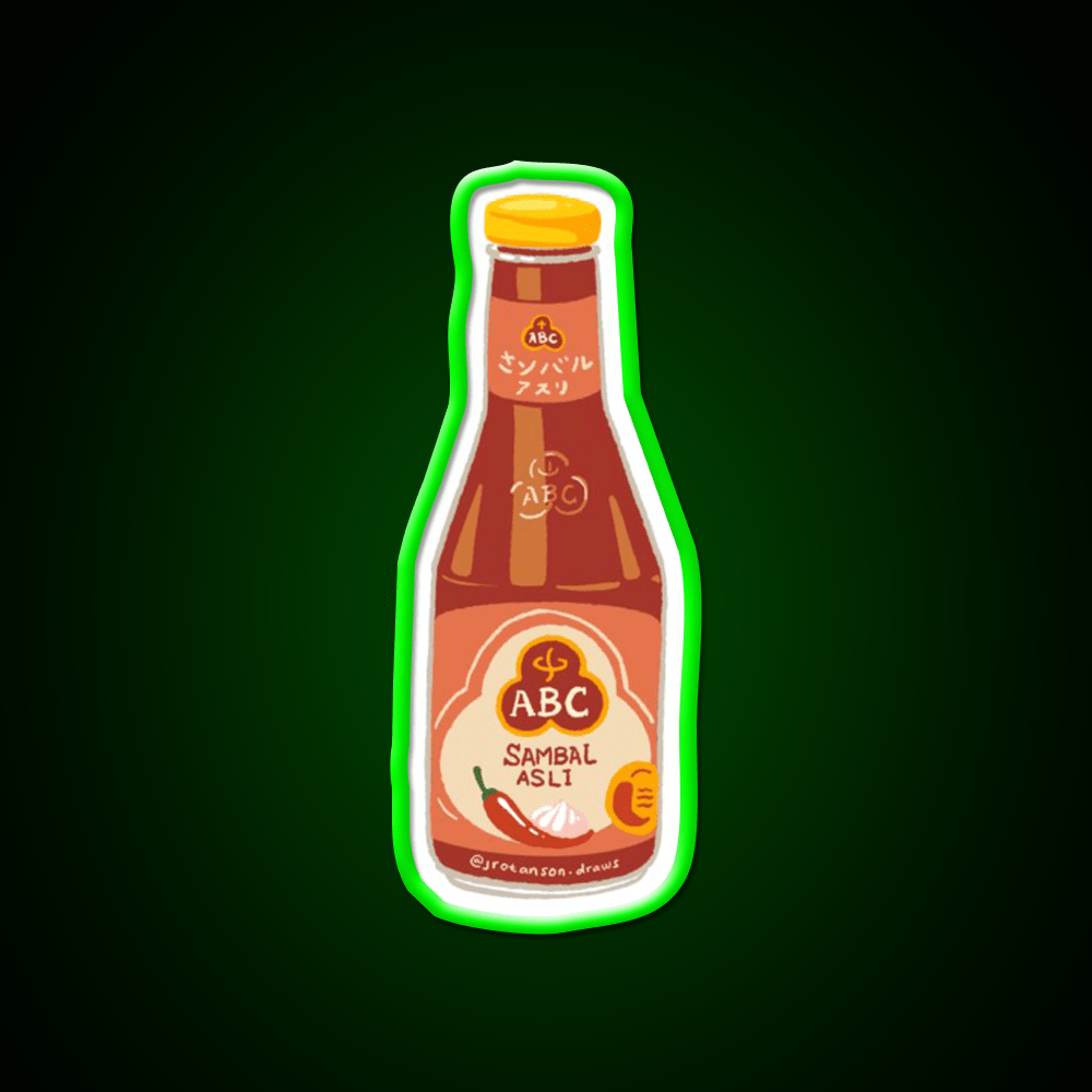 Sambal Abc Legendary Indonesian Chilli Sauce Snack Food Led Neon Sign Rgb Color - Shineneon