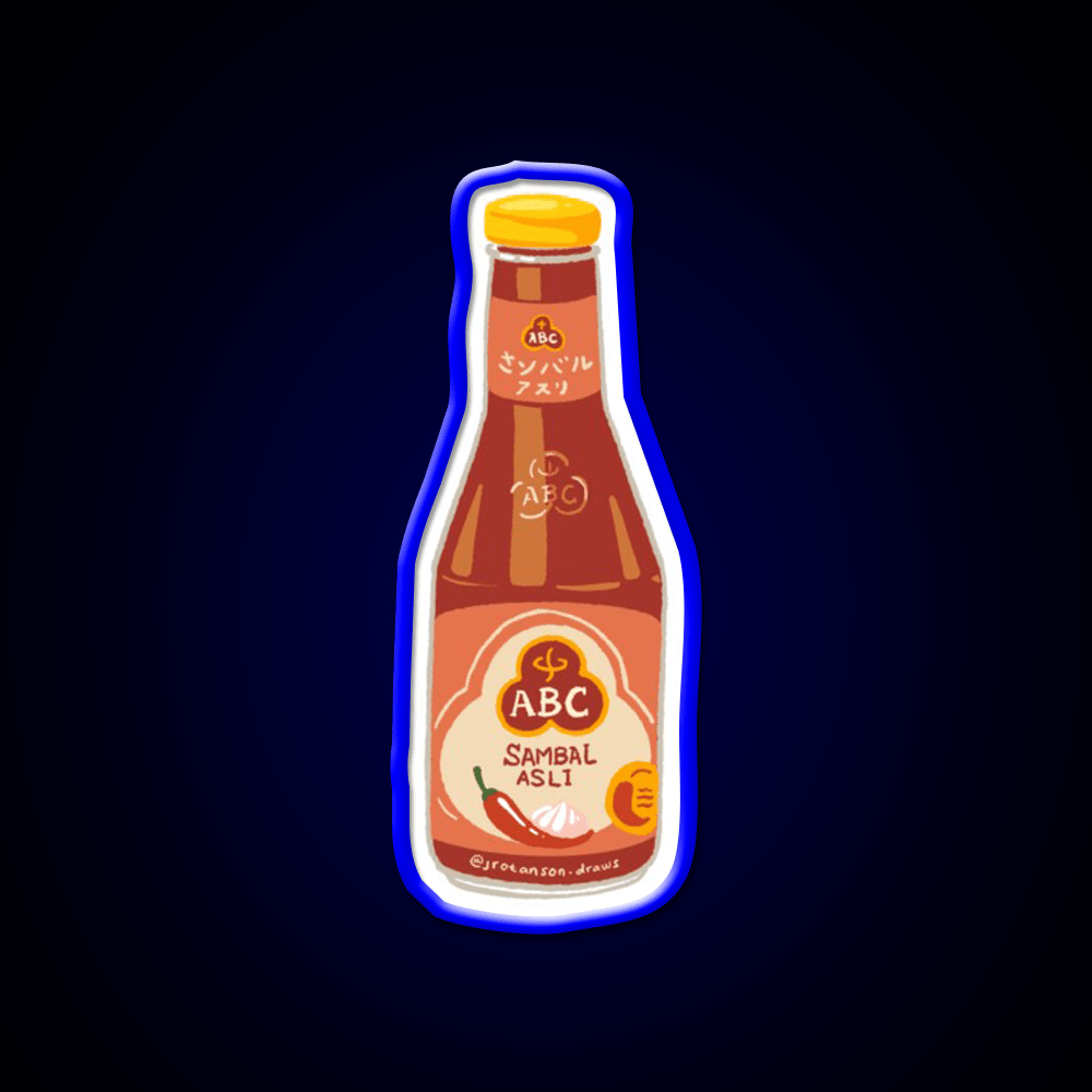 Sambal Abc Legendary Indonesian Chilli Sauce Snack Food Led Neon Sign Rgb Color - Shineneon