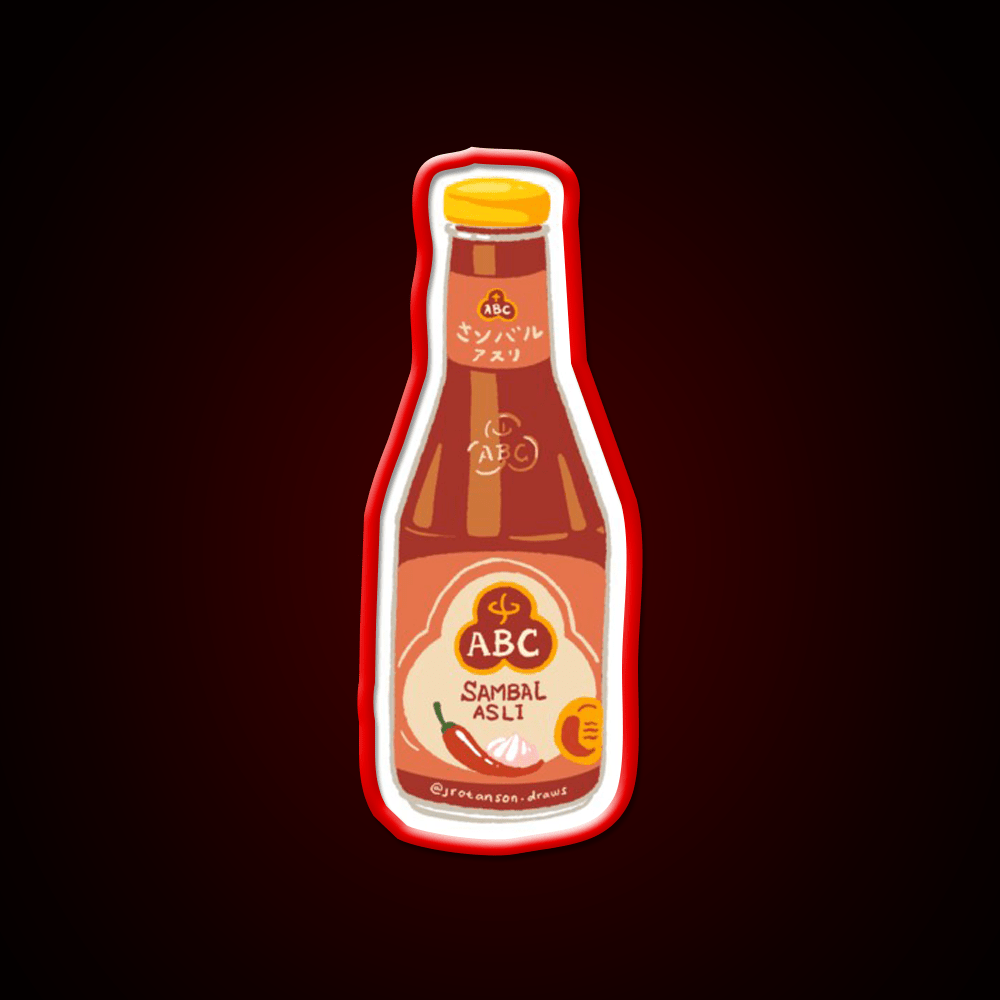 Sambal Abc Legendary Indonesian Chilli Sauce Snack Food Led Neon Sign Rgb Color - Shineneon