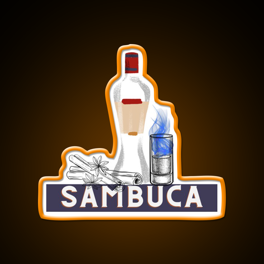 Sambuca Liqueur Collection Art Print Cocktail Bar Decor Led Neon Sign Rgb Color - LED neon sign view 6