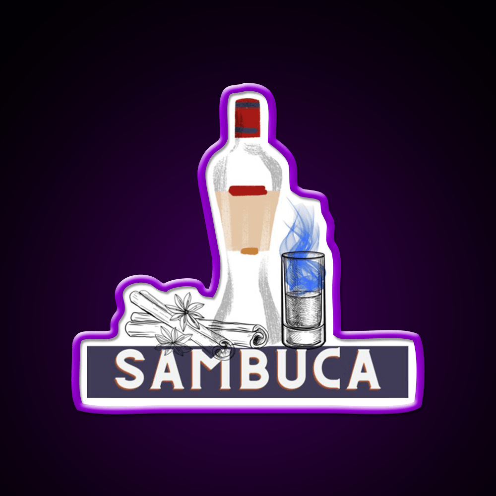Sambuca Liqueur Collection Art Print Cocktail Bar Decor Led Neon Sign Rgb Color - Shineneon