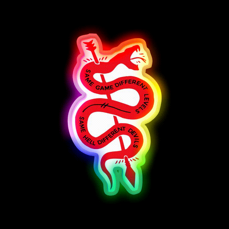 Same Game Different Levels Same Hell Devils Gym Fitness Led Neon Sign Rgb Color