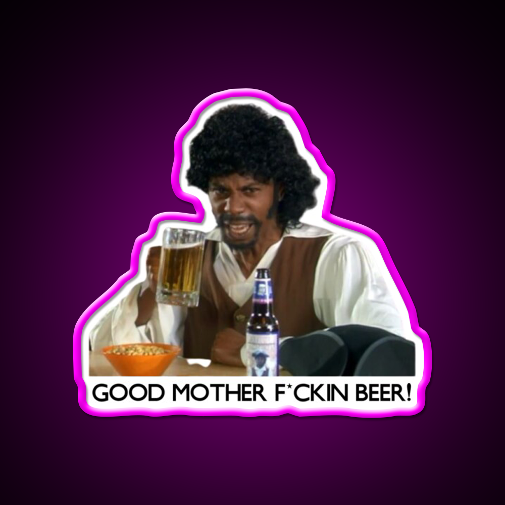Samuel Jackson Beer Fresh 2020 Beer Bar Decor Led Neon Sign Rgb Color - Neon sign mounted on wall in room