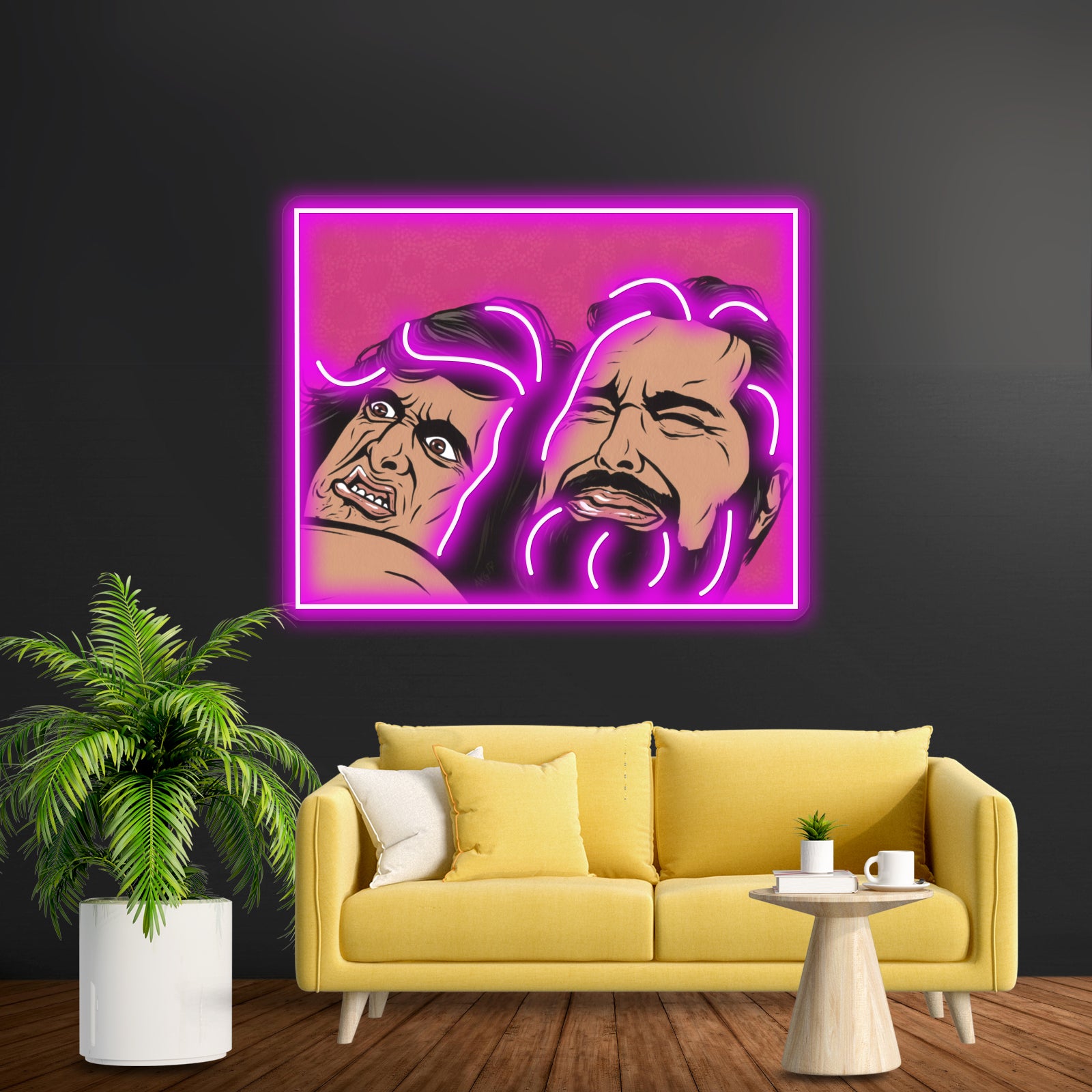 Samurai Cop Fight Scene Artwork Custom Led Signs | Shineneon