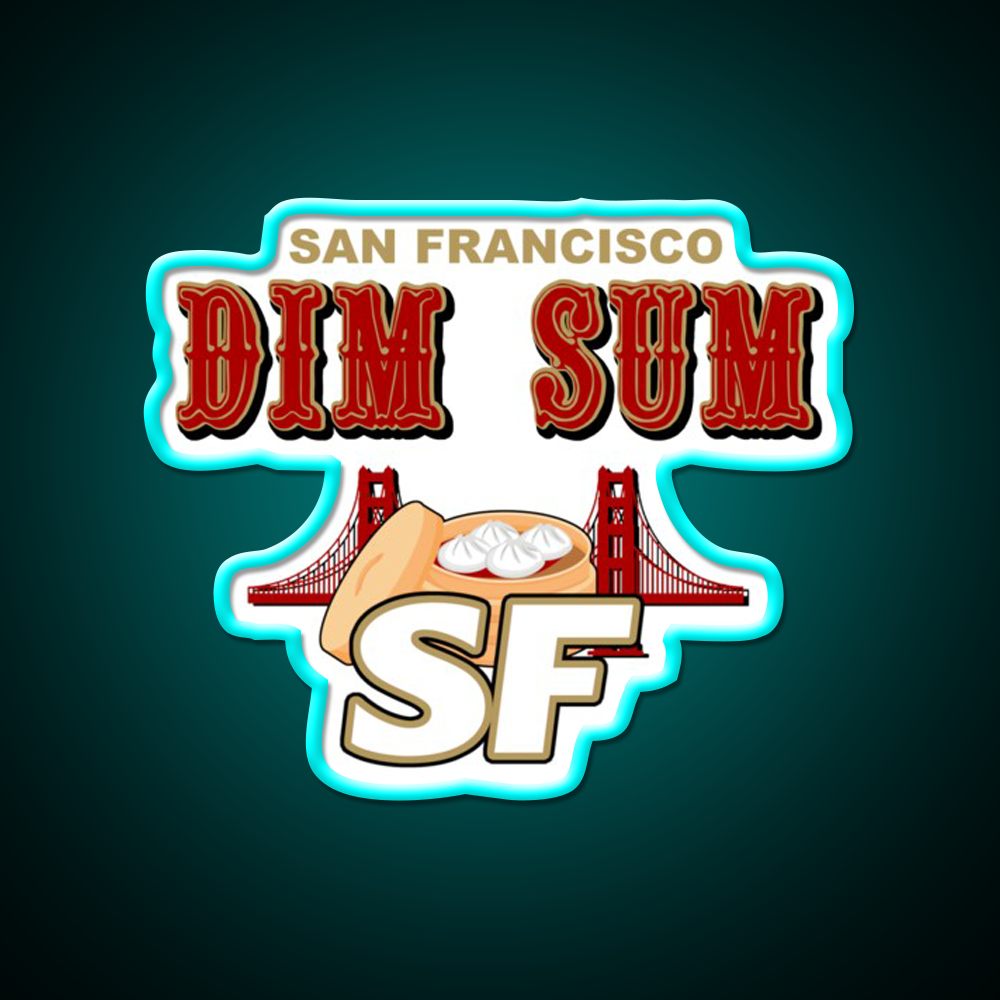 San Francisco Dim Sum Wordmark Asian Cultural Led Neon Sign Rgb Color - Size and dimension reference