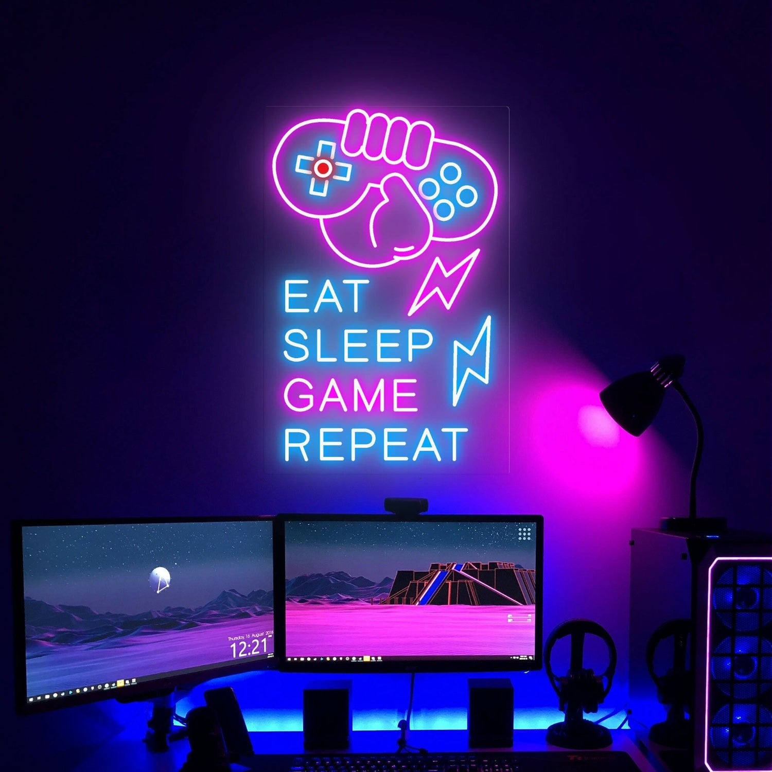 Sanctuary Eat Sleep Game Repeat Led Neon Sign | Shineneon