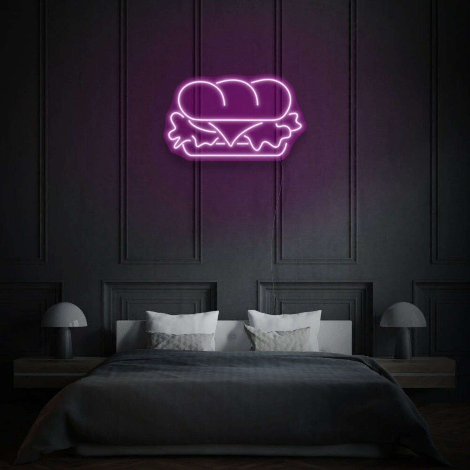 Sandwich Neon Hearty Comfort Food In Light | Shineneon