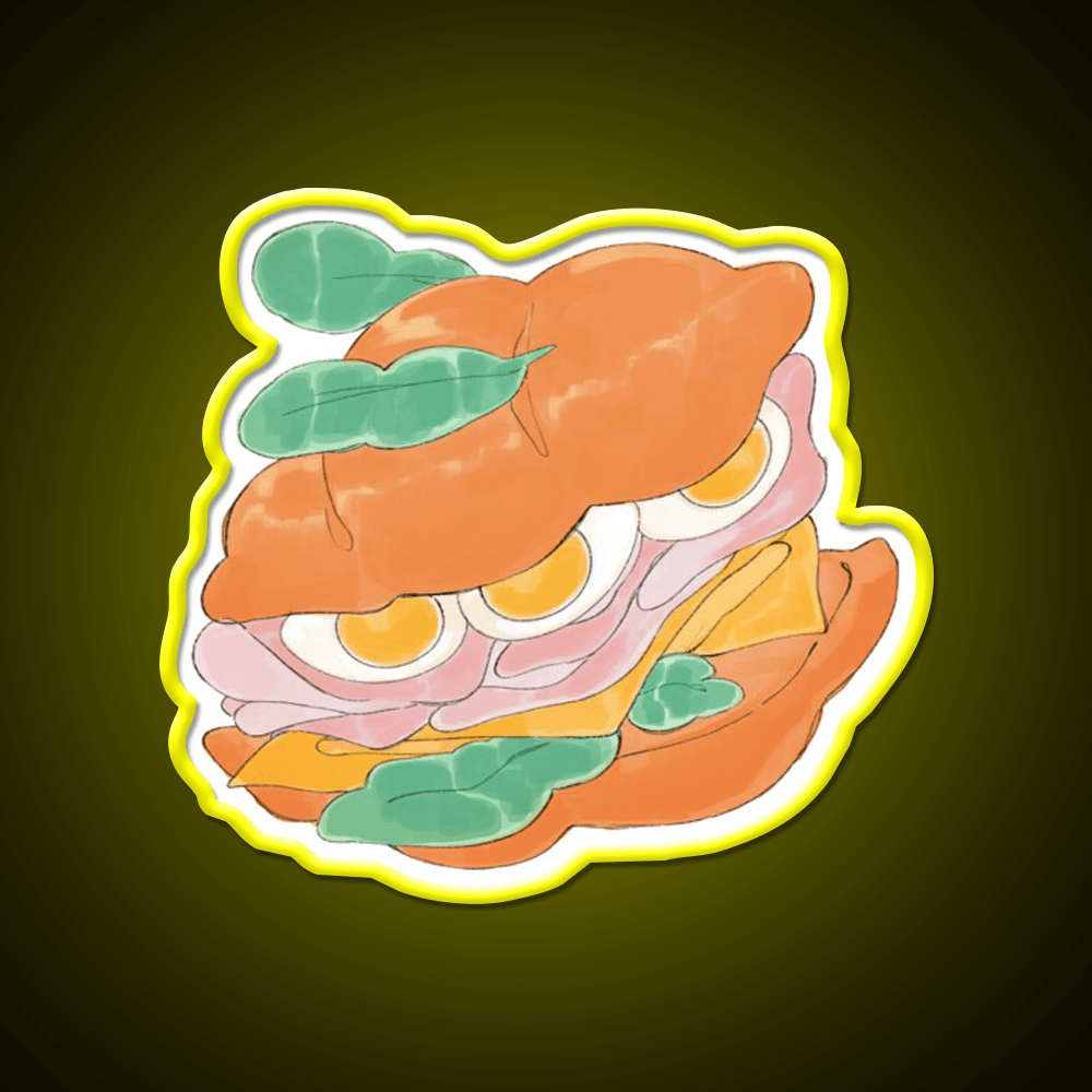 Sandwich Snack Food Led Neon Sign For Vending Area Rgb Color - Shineneon