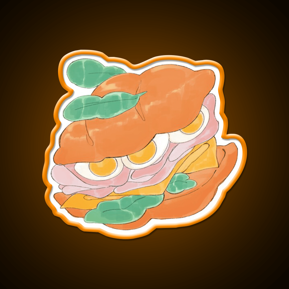 Sandwich Snack Food Led Neon Sign For Vending Area Rgb Color - Shineneon