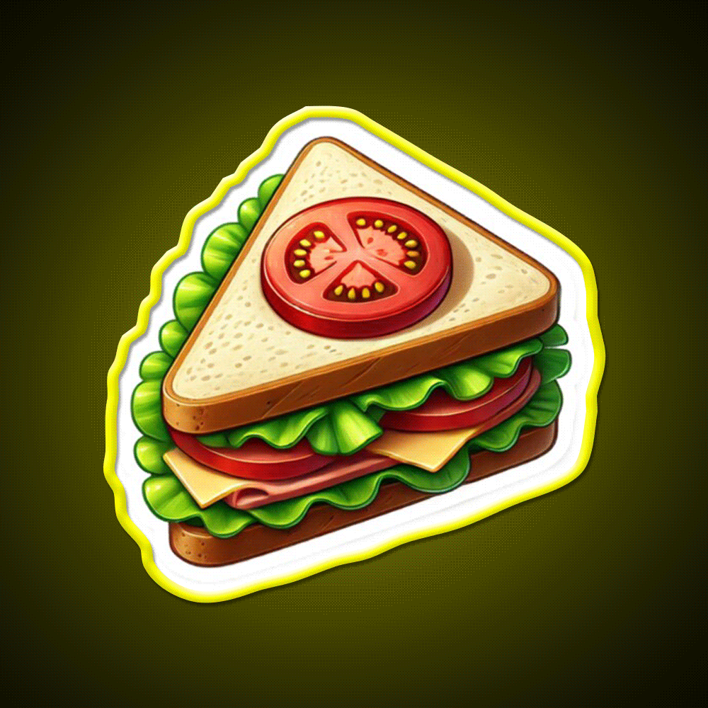 Sandwich Snack Food Led Neon Sign Rgb Color - Custom LED neon sign front view