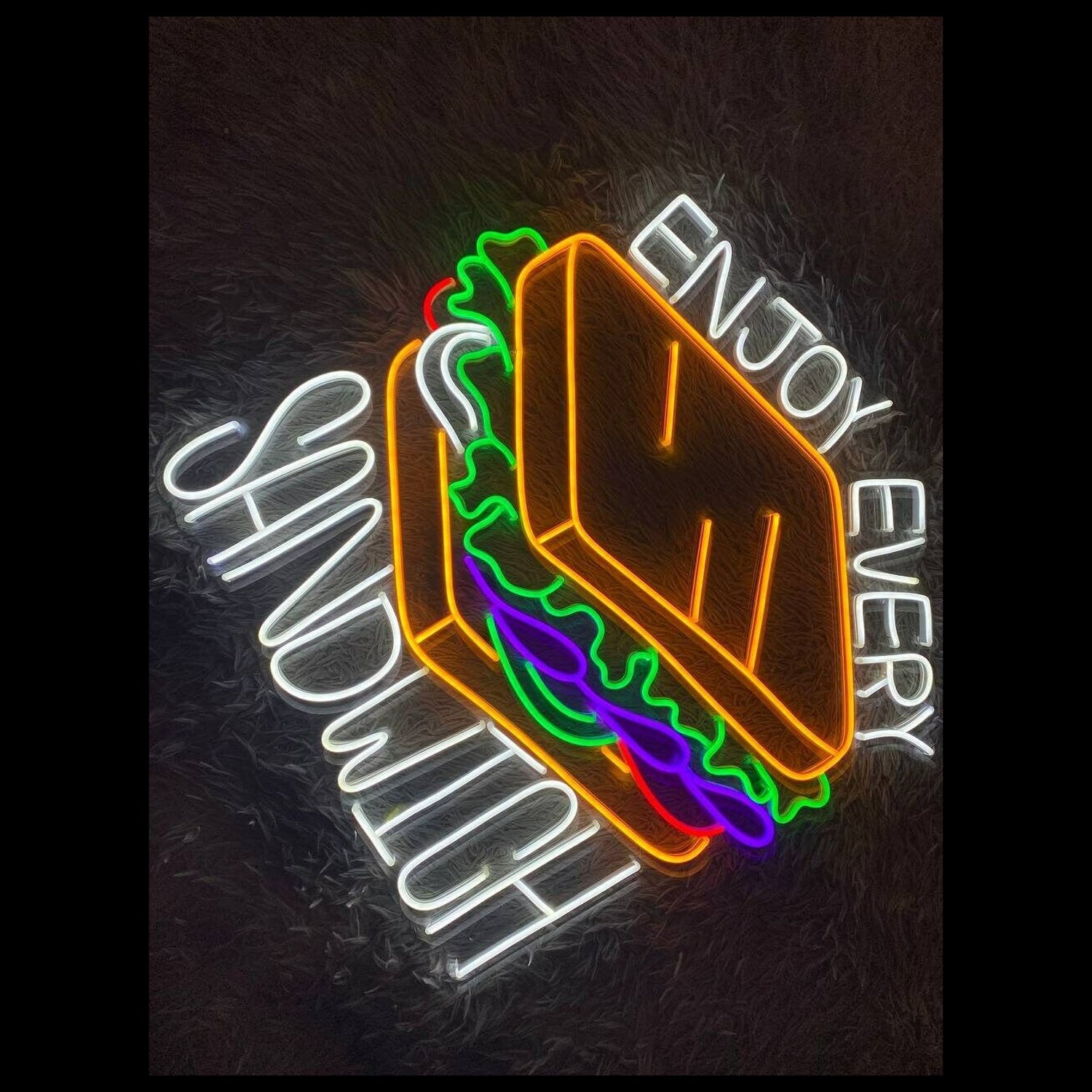 Sandwiches Restaurant Sandwiches Logo Decor Street Food Shop Led Neon Sign | Shineneon