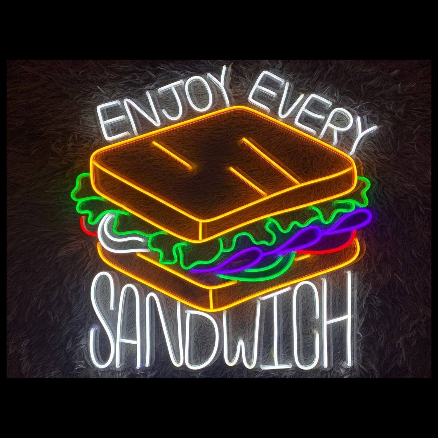 Sandwiches Restaurant Sandwiches Logo Decor Street Food Shop Led Neon Sign | Shineneon