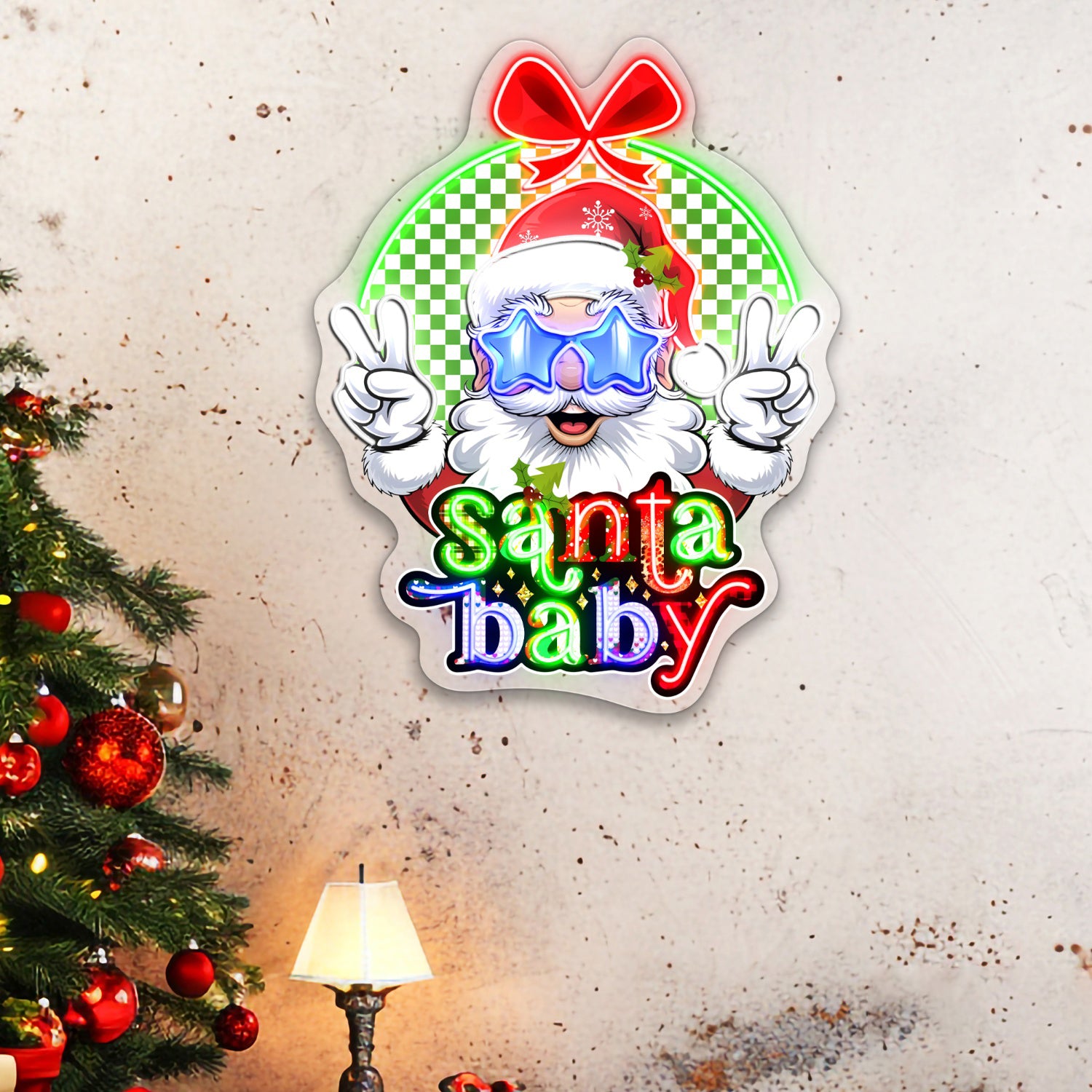 Santa Baby Acrylic Merry Christmas Led Neon Sign | Shineneon