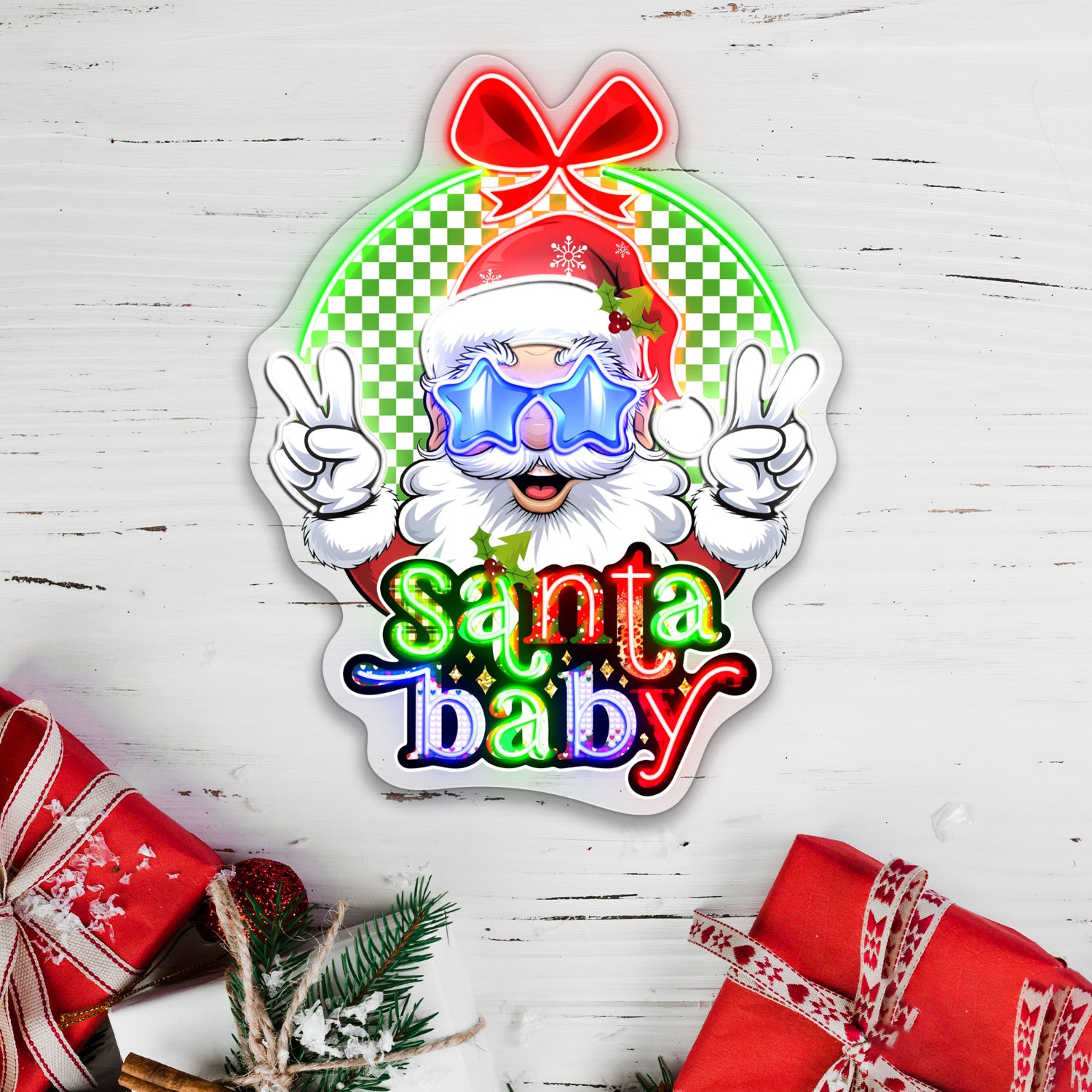 Santa Baby Acrylic Merry Christmas Led Neon Sign | Shineneon
